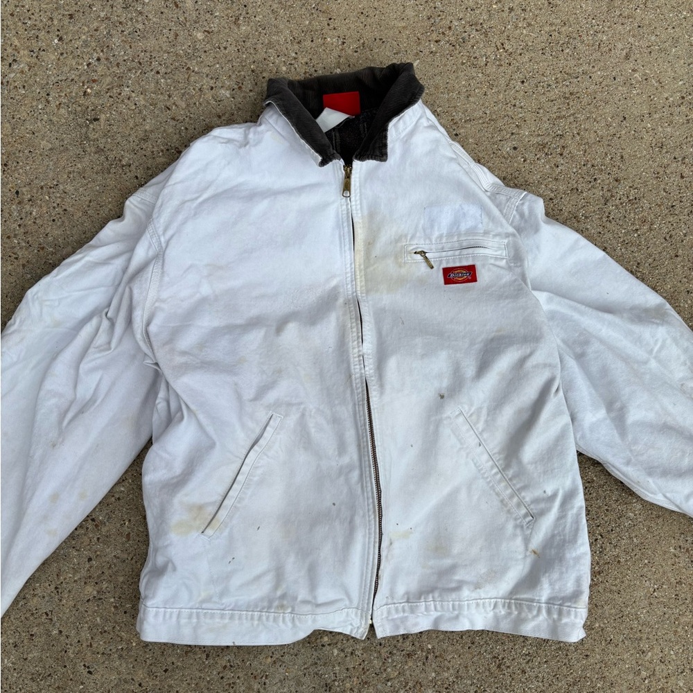 White Zip-Up Jacket with Logo